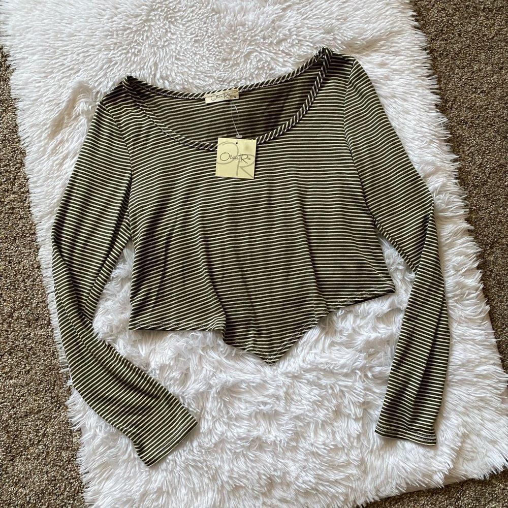 Olivia Rae Crop Top Striped Size Medium New with Tags‎